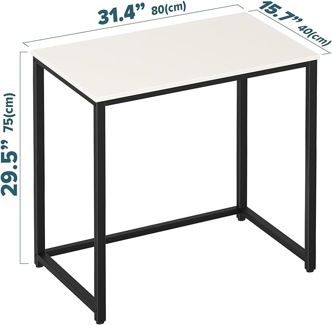 SINPAID Small Computer Desk 31.5 inches Desk for Small Spaces Sturdy Home Office Desk Modern Gaming Desk Study Writing Laptop Table, White Desk