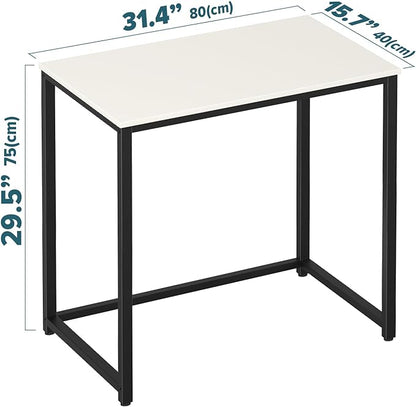 SINPAID Small Computer Desk 31.5 inches Desk for Small Spaces Sturdy Home Office Desk Modern Gaming Desk Study Writing Laptop Table, White Desk