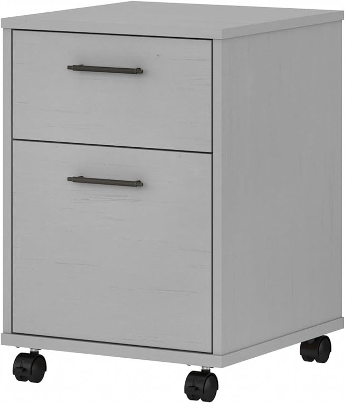 Bush Furniture Key West 2 Drawer Rolling File Cabinet in Cape Cod Gray, Mobile Organization for Home Office, Small Under Desk Storage on Wheels