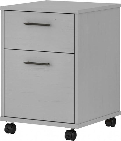 Bush Furniture Key West 2 Drawer Rolling File Cabinet in Cape Cod Gray, Mobile Organization for Home Office, Small Under Desk Storage on Wheels