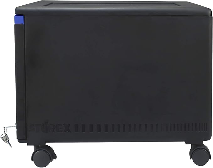 Storex 61269A01C File Cabinet, 1-Pack, Black/Blue