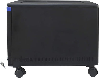 Storex 61269A01C File Cabinet, 1-Pack, Black/Blue