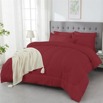3 Piece Solid Color All Season Bedding Comforter Set Microfiber Soft Lightweight Bedding Set for Kids Teens Adults Room Decor with 1 Comforter and 2 Pillowcases Twin