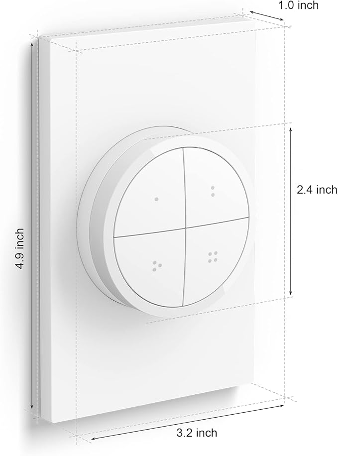 Philips Hue Wall Tap Dial Light Switch, Portable, White - 2 Pack - Requires Hue Lights and Hue Bridge - Smart Home - Easy, No-Wire Installation