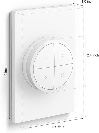 Philips Hue Wall Tap Dial Light Switch, Portable, White - 2 Pack - Requires Hue Lights and Hue Bridge - Smart Home - Easy, No-Wire Installation