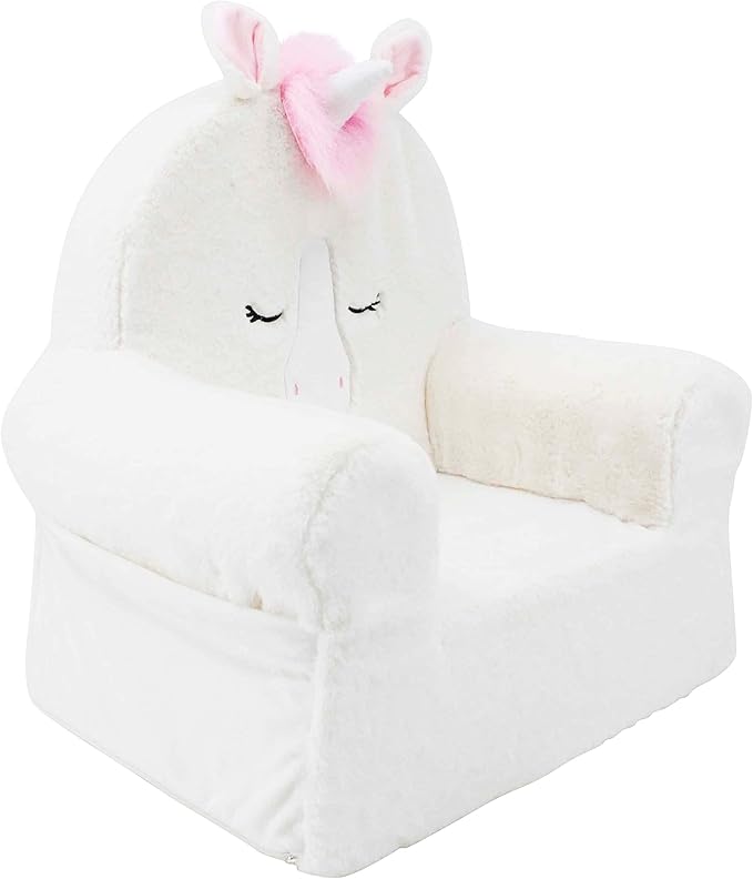 Soft Landing Animal Adventure Ivory Sweet Seats | Premium Character Chair with Carrying Handle & Side Pockets Unicorn