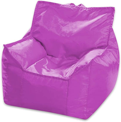 Posh Creations Bean Bag Chair Structured Comfy Seat Use for Gaming, Reading and Watching TV, Newport, Purple