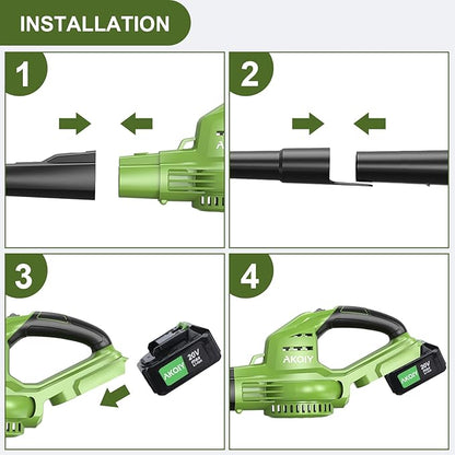 Leaf Blower Cordless- 20V 5.0 Battery-Powered Leaf Blower, 80-150MPH, Upgraded Motor and Mini Electric Leaf Blower with Charging Seat for Use in The Yard or Lawn