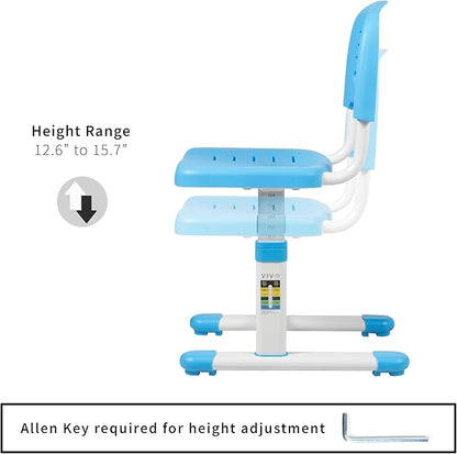 VIVO Height Adjustable Kids Desk Chair, Chair Only, Designed for Interactive Workstation, Universal Children's Ergonomic Seat, Blue, DESK-V201B-CH