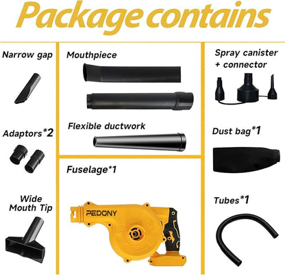 Mini Cordless Leaf Blower for Dewalt 20V Battery, Replace for DCE100B Air Blower, Vacuum150CFM Up to 120MPH, 2-in-1 Handle Electric Blower(Battery Not Included)