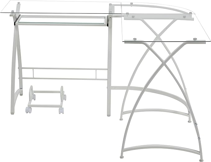 NicBex Laik-DW-00063-DX Desks, 51" W x 51" D x 28" H, White