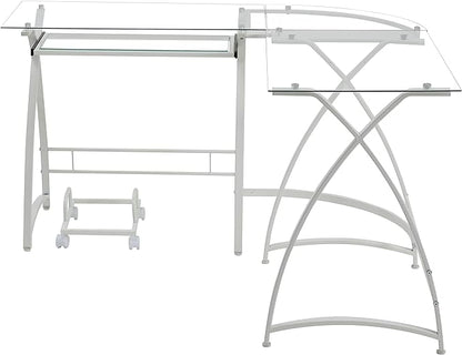 NicBex Laik-DW-00063-DX Desks, 51" W x 51" D x 28" H, White