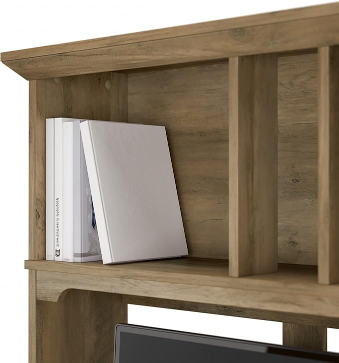 Bush Furniture Salinas Hutch for L Shaped Desk, 60W, Reclaimed Pine