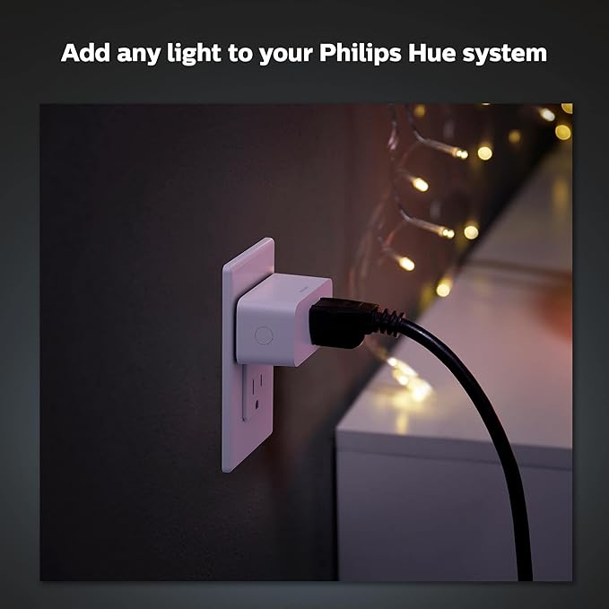 Philips Hue Smart Plug, White - 1 Pack - Turns Any Light Into a Smart Light - Control with Hue App & Smart 75W A19 LED Bulb - White and Color Ambiance Color-Changing Light - 1 Pack