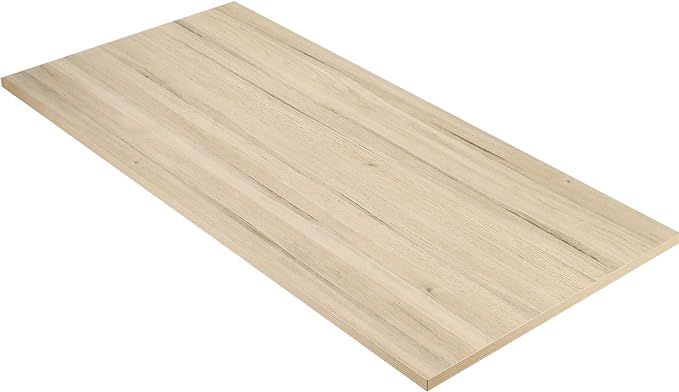 Kaboon Universal Tabletop 55"x20", Solid One-Piece Melamine Table Top, Double Desk L-Desk DIY, Home and Office, Oak