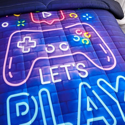 Kids Comforter Set for Boys,Gamer Bedding Sets for Boys,Teen Boy Comforter Set Full,Boys Full Bedding Set,Gaming Comforter Sets Including 1 Gaming Comforter&2 Pillowcases