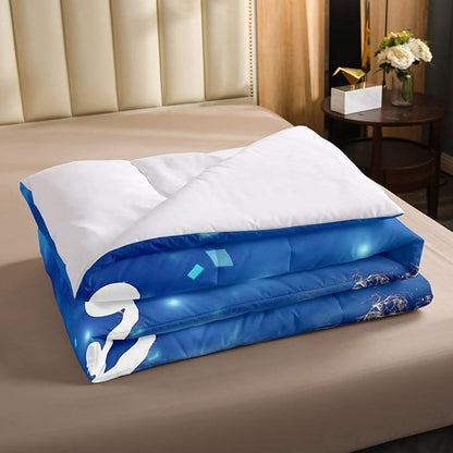 Erosebridal Boys Basketball Comforter Set Queen Size Basketball Player Quilted Duvet Competitive Sports Game Bedding Set for Kids Teens Man Arena Tie Dye Duvet Set, Blue Room Decorative