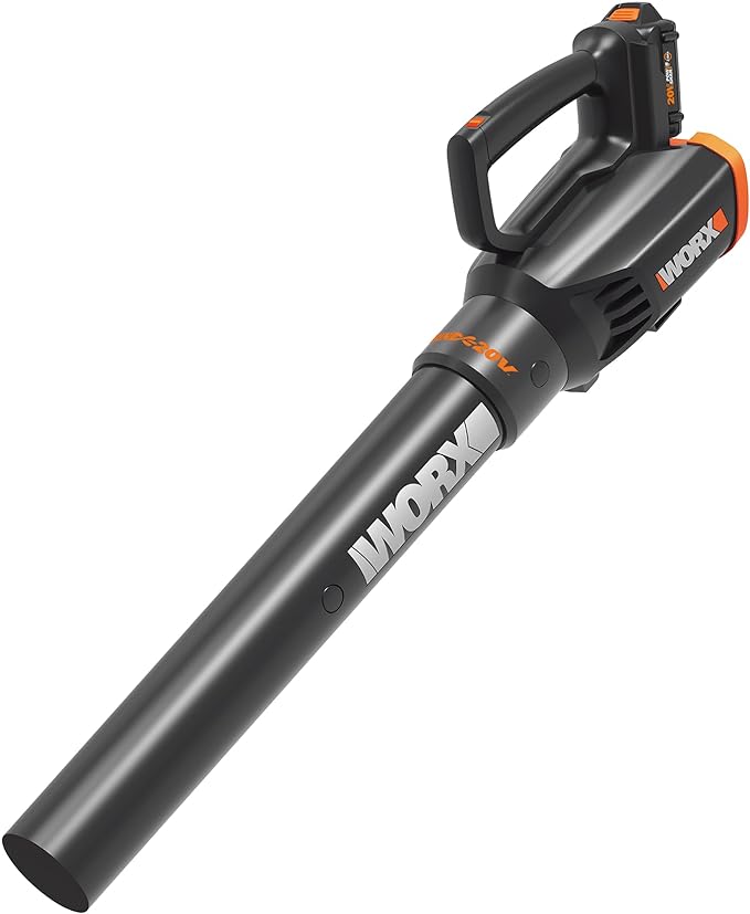 Worx 20V Cordless Leaf Blower WG547.9, Electric Blower, Powerful Turbine Fan Technology, 2-Speed Control, for One-Hand Operation, PowerShare – Bare Tool Only