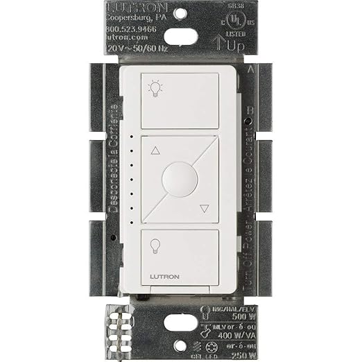 Lutron Caseta Original Smart Dimmer Switch ELV+ (Lutron Hub Required), 250W LED, Single-Pole/3-Way, Neutral Required, PD-5NE-WH 10-PACK, White, 10 Pack