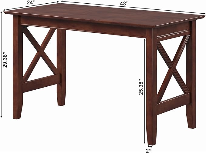 Multi-Purpose Desk, Writing Desk, Craft Table, Work Table, Computer Desk, Solid Wood, Brown