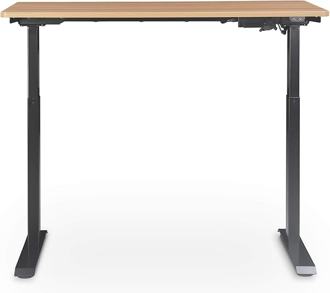 Serta Creativity Electric Height Adjustable Desk, 47" Inch Wood Desktop Sit Stand Table for Office, Work from Home Furniture, Easy to Assemble, Light Brown