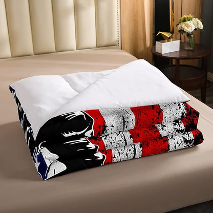 Dirt Bike Comforter Set Queen Motocross Comforter Retro American Flag Bedding Set for Kids Boys Teens Men Grunge Room Decor,Extreme Sports Tie Dye Bed Set Motor Biker Motorcycle Quilt Duvet Set 3 Pcs