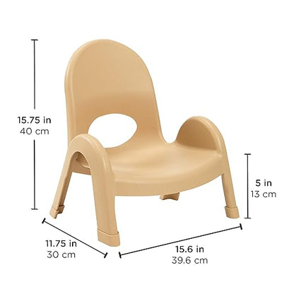 Angeles Value Stack Kids Chair, Natural Tan - 5"H, AB7705NT, Preschool and Daycare Flexible Seating, Classroom Desk Chair for Toddlers, Girls and Boys, 1-Pack