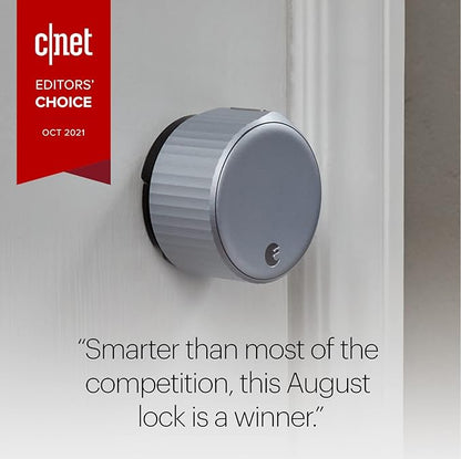 August Home Silver Wi-Fi Smart Lock and Smart Keypad, Keyless Door Lock for Front Entry Door, Great for Guests and Vacation Rentals, ‎AUG-SL05-KY1-S05