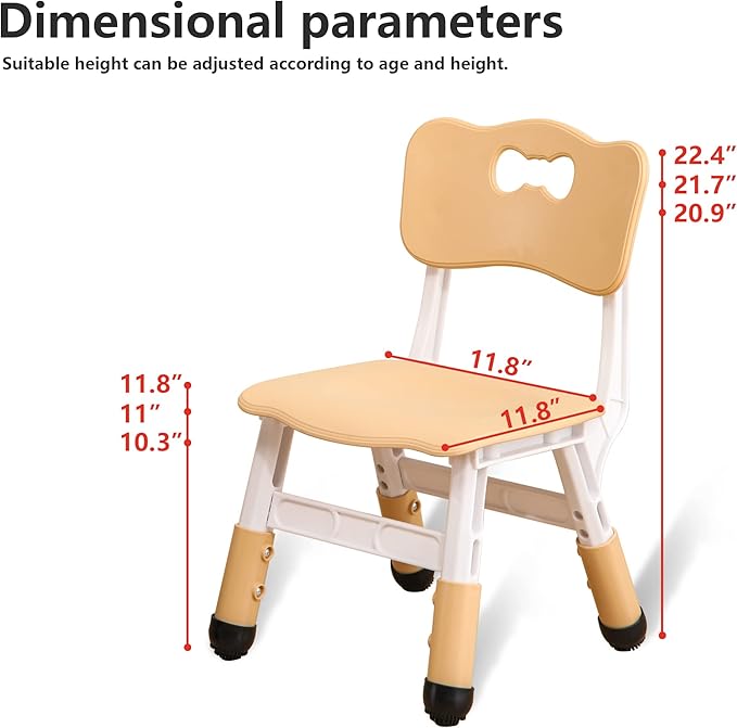 Kids' Desk Chairs Adjustable Height is Suitable for Children's Chairs Used in Families, Schools and Day-Care Between 2-10 Years Old The Max Bearing Capacity is 220LB(6PCS-Blue)
