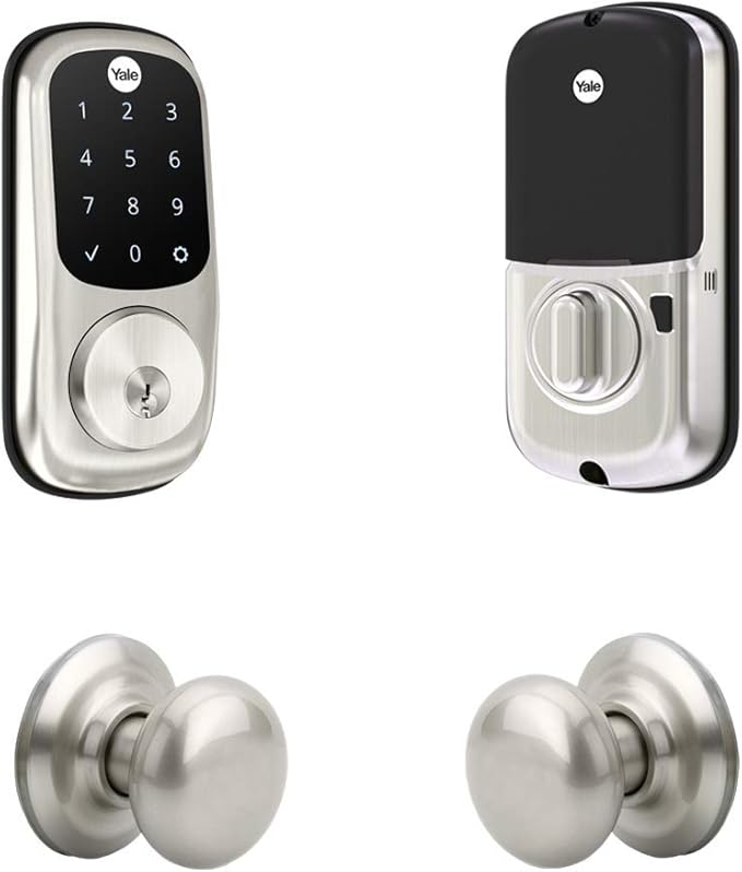 Yale Assure Touchscreen with Z-Wave with Cambridge Knob - Works with Ring Alarm, Samsung Smartthings, Wink, ADT and More
