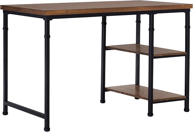 Linon Rhett Two Shelf Desk, Black