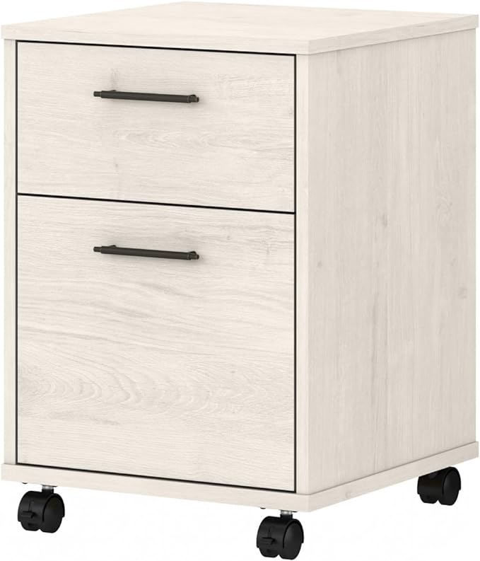 Bush Furniture Key West 2-Drawer Mobile File Cabinet, Letter/Legal, Linen White Oak, 15.75-Inch (KWF116LW-03)
