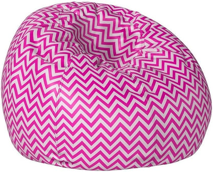 Posh Creations Bean Bag Chair for Kids, Teens, and Adults Includes Removable and Machine Washable Cover, Pattern Chevron Purple and White, 38in - Large