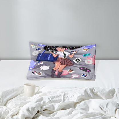 Black Girl Comforter Set - Twin Comforter Set for Girls - African American Comforter Sets for Girls Kids Comforter Sets for Girls Bedroom Decor 2 Piece Pretty Black Girl Bedding Set with 1 Pillowcase