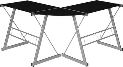 Regency Home Corner Desk, 60 inch, Black Glass