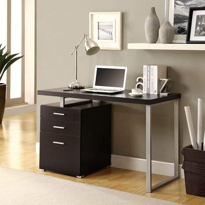 Monarch Specialties Hollow-Core Left or Right Facing Desk, 48-Inch Length, Cappuccino