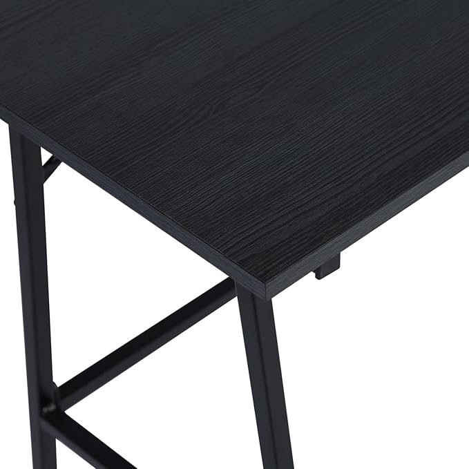 FurnitureR Home Office Computer Desk, Compact Writing Desk Study Desk with Metal Frame for Apartment, Dorm, Bedroom, Small Space (31.5 Inch, Black)