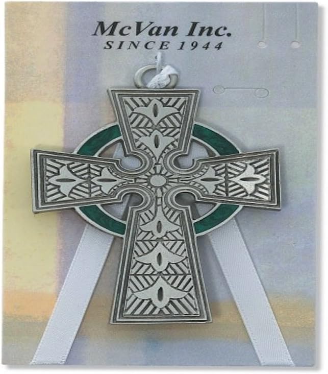 Pewter Celtic Crib Cross (McVan 147-44) - Carded