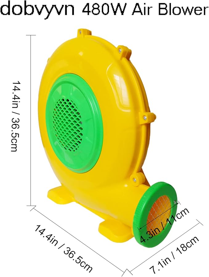 Air Blower 480 Watts, Bounce House Blower for inflatables Jump House, Inflatable Castle and Jump Slides, Efficient and Convenient Commercial Inflatable Blower for Bounce House (Style B-480W)