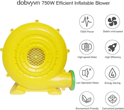 Air Blower 750 Watts, Bounce House Blower for inflatables Jump House, Inflatable Castle and Jump Slides, Efficient and Convenient Commercial Inflatable Blower for Bounce House (Style C-750W)