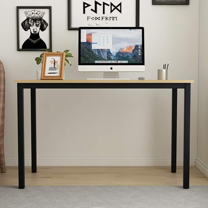 SogesGame Computer Desk, 47.2 inches Small Office Desk Computer Table Study Writing Desk Workstation for Home Office, Teak Dining Table