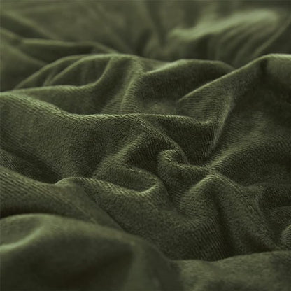Wellboo Army Green Velvet Comforter Queen Solid Dark Green Fluffy Bedding Comforters Women Men Plain Fluffy Olive Green Soft Quilts Cozy Blackish Green Flannel Blankets Puffy Military Hunter Green Bed