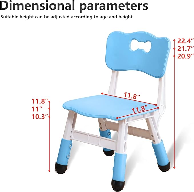 Kids' Desk Chairs Adjustable Height is Suitable for Children's Chairs Used in Families, Schools and Day-Care Between 2-10 Years Old The Max Bearing Capacity is 222LB