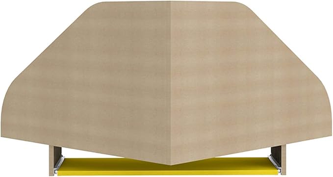 Manhattan Comfort Bradley Mid Century Modern Home Office Floating Corner Desk with Keyboard Shelf, 43.98", Rustic Brown/Yellow