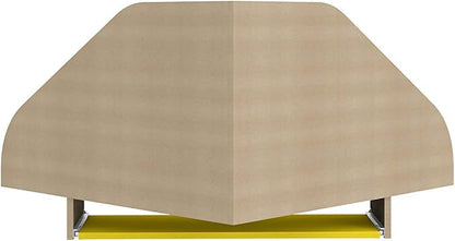 Manhattan Comfort Bradley Mid Century Modern Home Office Floating Corner Desk with Keyboard Shelf, 43.98", Rustic Brown/Yellow