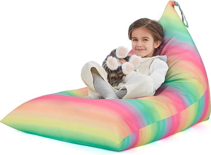 Nobildonna Stuffed Animal Storage Bean Bag for Kids (No Filler), Extra Large 250L Bean Bag Chair Cover Only, Washable Beanbag Without Filling Soft Premium Canvas Stuffable Bean Bag Cover (Stripes)