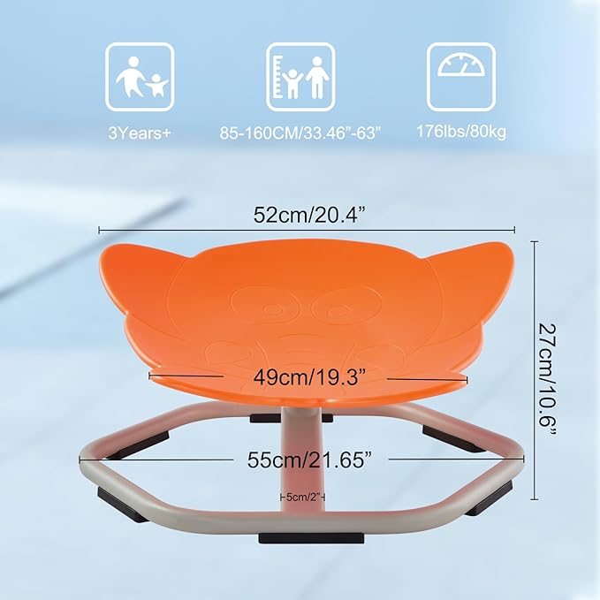 Kids Spinning Chair Sensory Swivel Chair Elephant Sit and Spin Chair Toys Autism ADHD Swivel Chair Spinning Seat for Ages 3-12 Promote Balance Physical Coordination Sensory Room Items