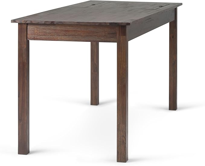SIMPLIHOME Monroe SOLID WOOD Rustic 60 inch Home Office Desk, Writing Table, Workstation, Study Table Furniture in Distressed Charcoal Brown
