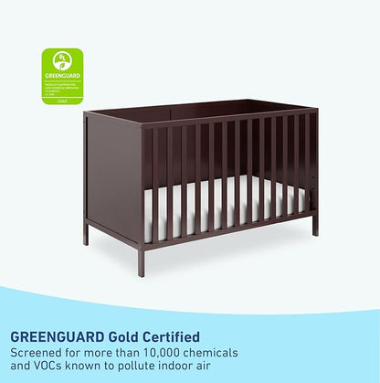 Graco Theo 3-in-1 Convertible Crib (Espresso) - GREENGUARD Gold Certified, Converts to Toddler Bed & Daybed, Fits Standard Full-Size Crib Mattress, 4 Adjustable Mattress Heights