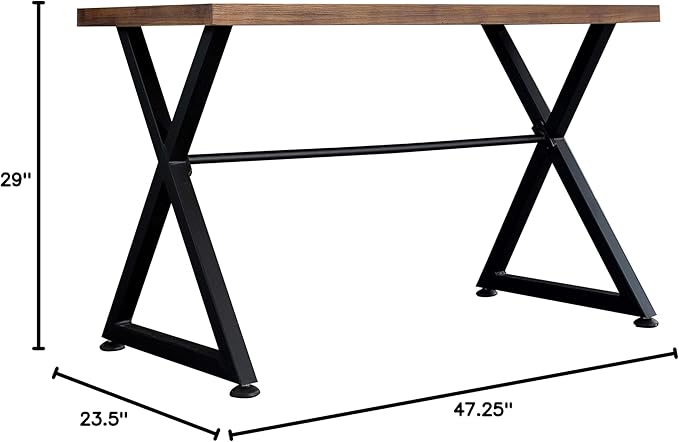 AC Pacific Nova Modern Industrial Home Office Computer and Working Desk Table, Brown/Midnight